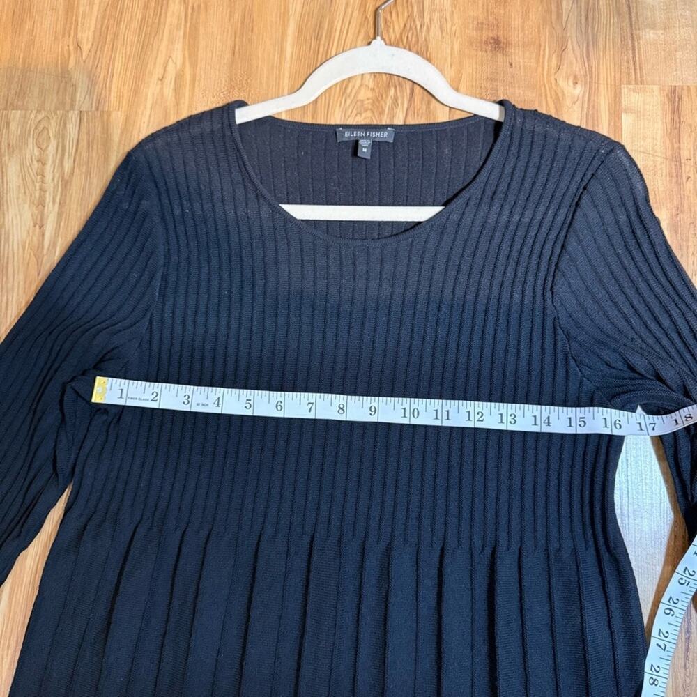 Eileen Fisher Washable Wool Rib Release Pleat Knit Dress Size M - Picture 8 of 9